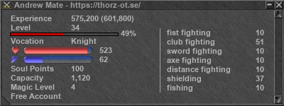 Signature for player Andrew Mate