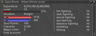 Signature for player Zyzz Know